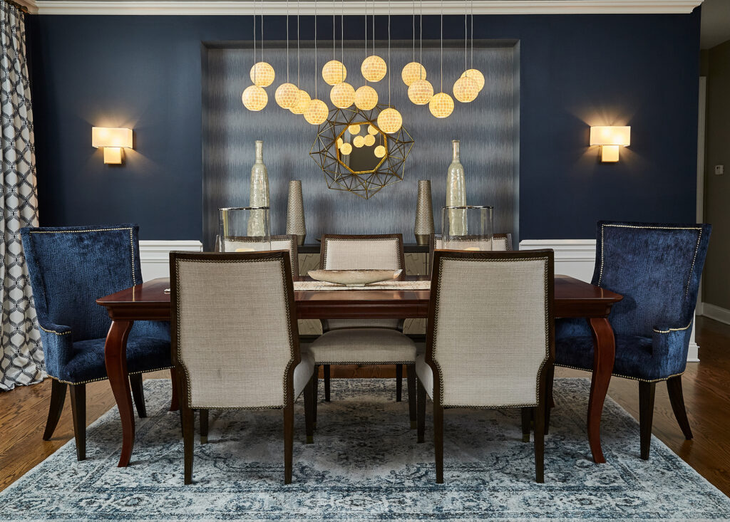 dining room wallpaper as statement wall
